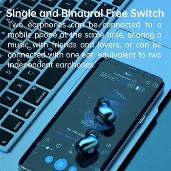 Trådløs Bluetooth 5.1 TWS Øretelefon Touch Kontrol Stereo Headset Øretelefoner Med Mikrofon LED-Display Opladning Max Hovedtelefoner