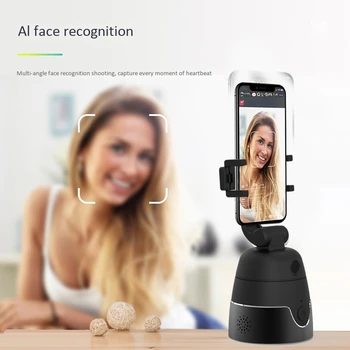 Trådløs Bluetooth-Selfie Stick Automatisk ansigtsgenkendelse Tracking Holder til iPhone 360° Rotation Kamera Telefon Holder