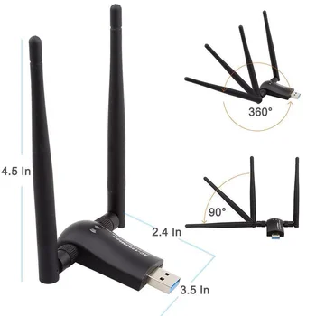 Trådløs USB-Wifi-Adapter AC1200 Dual Band-2,4 G/5,8 G High Gain Dobbelte Antenner Netværk WiFi USB 3.0 Desktop-r30