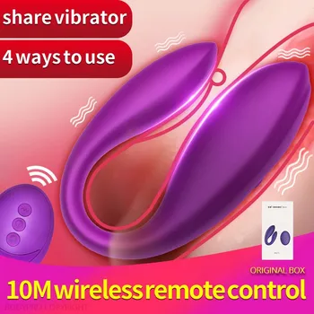 Trådløs Vibrator Voksen Legetøj til Par USB-Genopladeligt G-Spot U Silikone Stimulator Dobbelt Dildo Vibratorer Sex Legetøj til Kvinde