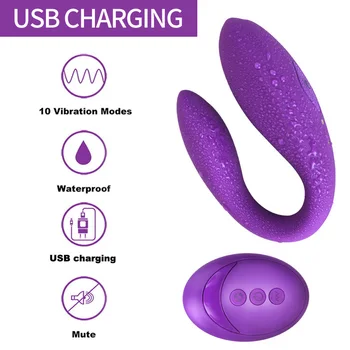 Trådløs Vibrator Voksen Legetøj til Par USB-Genopladeligt G-Spot U Silikone Stimulator Dobbelt Dildo Vibratorer Sex Legetøj til Kvinde