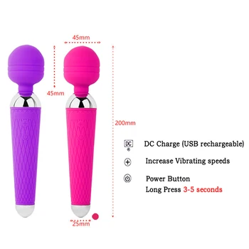 Trådløse Dildoer AV Magic Wand Vibrator til Kvinder Klitoris Stimulator USB-Genopladelige Massager Sex Legetøj for Muskel Voksne