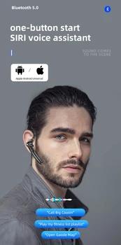 Trådløse Hovedtelefoner Håndfri Sport Hovedtelefoner med Mikrofon Bluetooth Hovedtelefoner Indre Øre Krog Business Stereo Headset