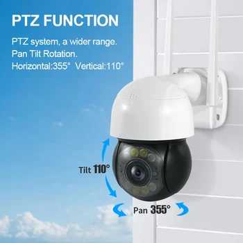Trådløse Kamera Wifi Motion Detection PTZ Vandtæt Night Vision Kamera To-Vejs Lyd Webcam Støtte Cloud Storage TF Kort