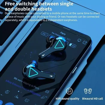Trådløse Øretelefoner Bluetooth-Hovedtelefoner Trådløse Headset 5.1 Led-Display Med Lommelygter IPX7 Vandtæt HiFi Premium Sound Støj