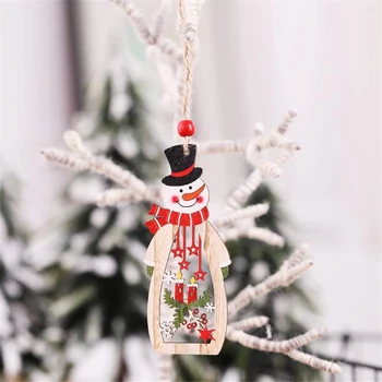 Træ-Bil/Rådyr/Træ Vedhæng Smykker Kids Gave Julefrokost Ornament Jul Træ Håndværk Xmas Tree Pynt