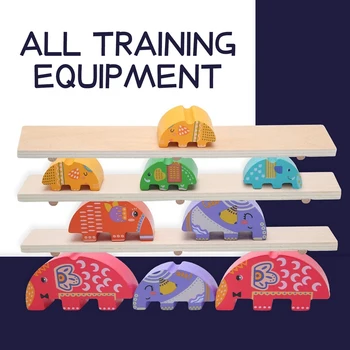 Træ-Elefant Balance Stable Legetøj Balance byggesten Pædagogisk Legetøj til Børn Uddannelsesmæssige Gave