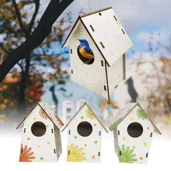 Træ-Fugl Hus Fuglekasse Hængende Fuglereder Hjem Garden Decoration Birdhouses Til Udendørs Fugle Bur Tilbehør
