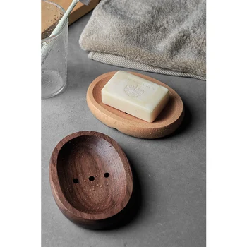 Træ massivt træ fat sæbe kasse træ-Japansk stil kreative soap box badeværelse drain håndlavet sæbe kasse
