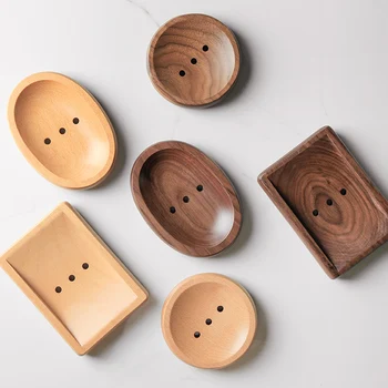 Træ massivt træ fat sæbe kasse træ-Japansk stil kreative soap box badeværelse drain håndlavet sæbe kasse