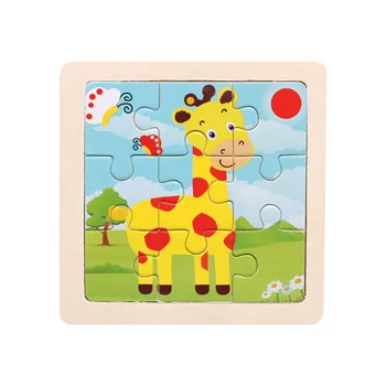Træ-Puslespil Toy Kawaii Tegnefilm Montessori Pædagogisk Udviklende Baby, Børn, Uddannelse Træ Skubbe Toy Brætspil