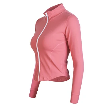 Trænings-og kører jakke damer langærmet uddannelse lynlås sweatshirt quick-tørring jogging afgrøde top træning sportstøj til kvinder