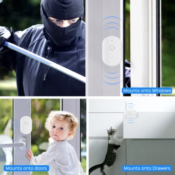 Tuya Dør Vindue Sensor Detector WiFi Alarm Smart Home Security Detection Sensor Fjernbetjeningen Stemme Overvåge Alarm APP, Tryk og Beskyttelse