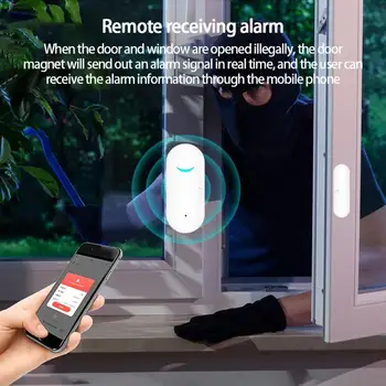 Tuya Smart Zigbee Dør og Vindue Sensor Smart Kobling Magnetisk Vindue Dør Åben/ Lukket Detektor Home Security APP Remote Alarm