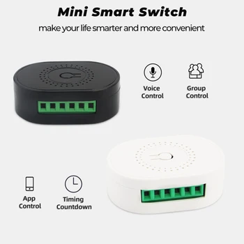 Tuya WiFi Smart Switch 2,4 GHz Wifi To-Vejs Mini Smart Switch Smart Liv App Til Fjernbetjening Med Alexa, Google Ingen Hub, Der Kræves