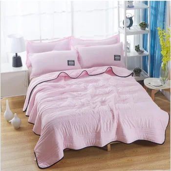 Twin king-Queen Size Solid pink Sommer Quilt Tæppe, Dyne, Bed Cover Quiltning enkle Hjem tekstil-sengetøj