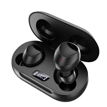 TWS Bluetooth-5.0 Hovedtelefoner Trådløse In-Ear Hovedtelefoner Vandtæt 9D Stereo Sports LED Display Øretelefoner