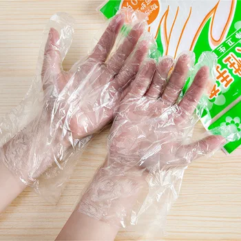 Tykkere engangs handsker transparent E529 køkken catering hairdry plast PE-folie handsker mad, snack handsker