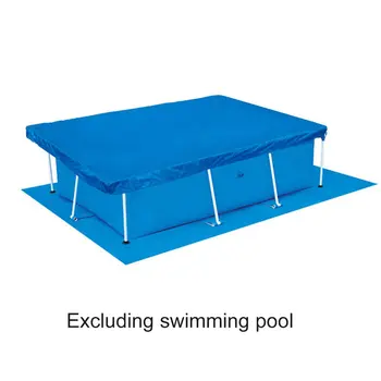 Tykkere Rektangel Form Vandtæt Pool Cover Beskyttende Foldbar Med Jorden Mat Udendørs Haven Bærbare Tilbehør Slidstærkt PE