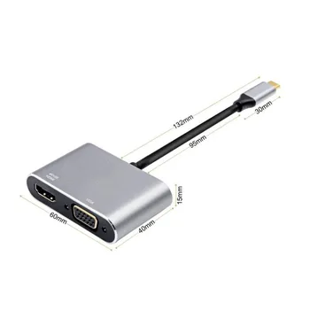 Type-C HD + VGA Laptop MacBook 4K 1080P Video Adapter Usb-c TV-Displayer Projektor Converter