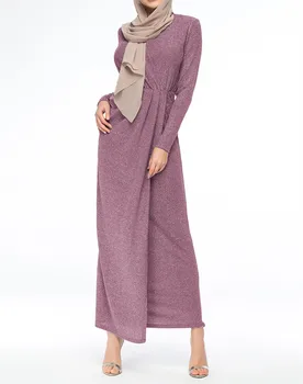 Tyrkiet Dubai Arabiske Muslimske Kvinder Kjole Elastisk Maxi Hijab Kjoler Kaftan Robe Kimono Solid Gudstjeneste Islamisk Tøj Abayas