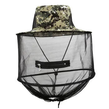 Udendørs Fiskeri Cap Midge Myg Insekt Hat Fiskeri Hat Fejl Mesh Hoved Net Face Protector Camping, Jagt, Fiskeri Tøj