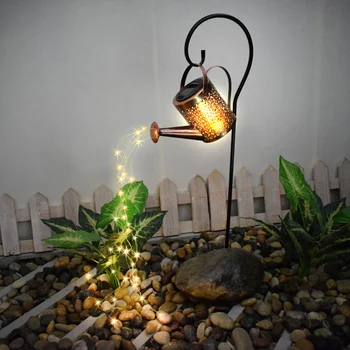 Udendørs Sol Vanding Kan Ornament Lampe Have Kunst Lys Dekoration Hule-out Strygejern Brusebad LED-Lys String Have Dekorationer