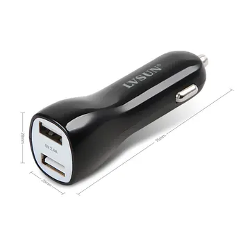UDOLI 5V 2.4 EN Universal Dual USB Bil Chager 2 Port Mini USB biloplader til iPad/ iPod/ iPhone-4-4s-5 5s Samsung NOTE 2 3 4 S3