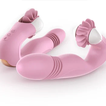 Udtrækkelig 7-speed Vibrator Kvindelige Sex Toy G-Spot Massager Håndsex Silikone Dildo Klitoris Tungen Slikke Voksen Produkter