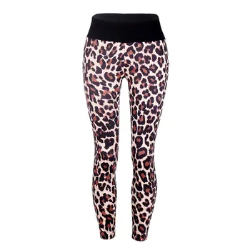 UHYTGF Meget Elastisk Lange Bukser Leopard Print Bukser Kvinder Casual Sports Mode Harajuku Yoga Bukser Pantalones De Mujer 976