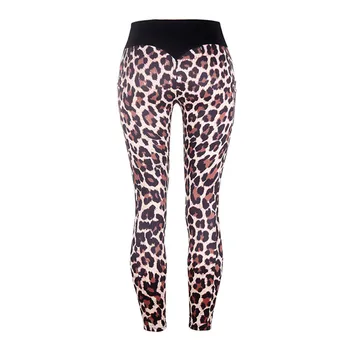 UHYTGF Meget Elastisk Lange Bukser Leopard Print Bukser Kvinder Casual Sports Mode Harajuku Yoga Bukser Pantalones De Mujer 976