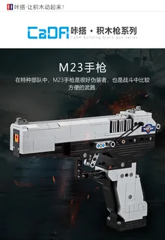 UKBOO 412pcs Militære Serie M23 Pistol Model byggesten Samlet Pædagogisk Legetøj Simuleret CS Skyde Spil Gaver til Drenge