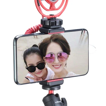Ulanzi Vlog Setup Kondensator Video Mikrofon Sairen Vlogging Mic med Ulanzi Stativ Mount Ulanzi VL49 Lys til iPhone Huawei