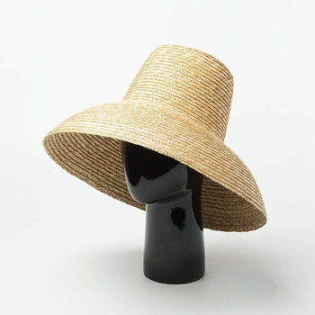Ular Lampe Form Sun Hat Til Kvinder Store Wide Brim Strand Hat High Top Strå Hat Uv-Beskyttelse Hat