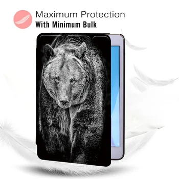 Ultra Slank Sag for Huawei MediaPad T3 9.6 10-tommer/MediaPad T5 10 10.1-tommer Tre-Fold Stå Tilfælde PU Læder Tablet Cover