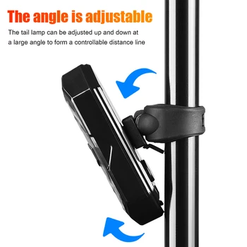 Ultralet Cykel Lys Lommelygte Smart Cykel Baglygte med blinklys Horn USB Charge Bageste Sikkerhed advarselslampen