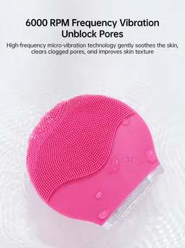 Ultralyd Silikone El-Facial Cleansing Børste Sonic Face Cleanser Udrensning Hud Mini Vask Massageapparat Genopladelige Børste