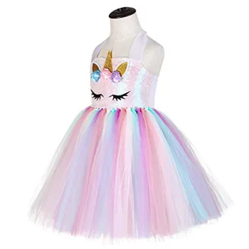 Unicorn Kostume Piger Dress Up Fødselsdag Aften Fest Tøj Små Piger Prinsesse Kjole Tutu med Hovedbøjle Julegave