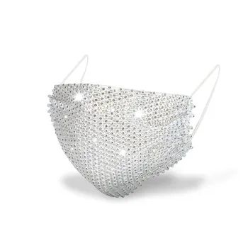 Unisex Mode Elastisk Genanvendelige Vaskbar Mode Masker Glitrende Satin-Maske-Ansigt Bandana Ansigt Indretning Smykker