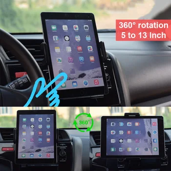 Universal 5-13 Tommer Tablet telefonholder Bil CD-Slot Stå Beslag Mobiltelefon Holder Mount Stå Roterbart til IPad, Samsung Pad