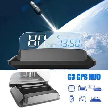 Universal Bil HUD Head up Display 3,6 tommer GPS-System 4K HD Gennemsigtige Skærm yrelsen HUD Viser Speedometeret Alarm Km/h km / H