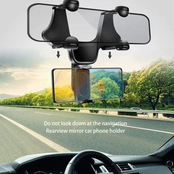 Universal Car Rear View Mirror, Mount-Stå Holderen Holderen til mobiltelefonen, GPS Bil Indehavere Tilbehør