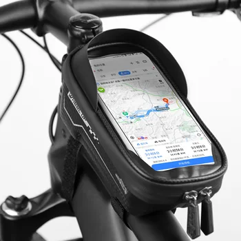 Universal Cykelstyr Taske Vandtæt Høj Følsomme Mobiltelefon Touch Screen Øverste Rør Pose Ny Stil 2021