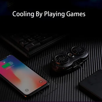 Universal Mobiltelefon Radiator Gaming Telefon Køligere Justerbar Bærbare Dobbelt Fan Holder køleplade Til iPhone 12 Samsung, Huawei