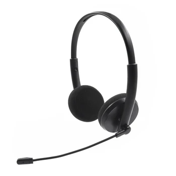 USB-Binaural Headset Call Center med Noise Cancelling Mikrofon Volumen Justerbar for PC-Home Office Kundeservice