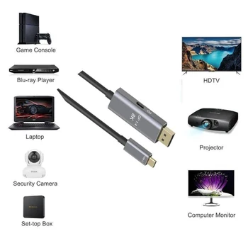 USB-C til Displayport Kabel-8K@60HZ 4K@144HZ Type-C 3.1 DP-1. 4 Adapter Pd Hurtig Oplader til Macpro Display HUD, 3M