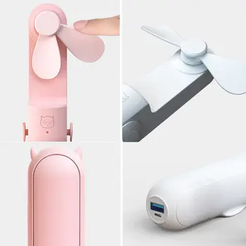 USB-Fan Cooler Mini Electric Fan Side Fold Små Luft Køling Ventilador Bærbare Genopladelige Med Bank Magt Til Hjemmet Udendørs