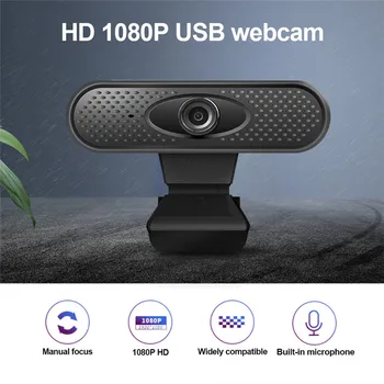 USB-HD 1080P Webcam PC-Kamera Indbygget Mikrofon, værdiboks til Bærbar Computer, Web-Cam Kamera, Android TV Passer Skype OS Windons