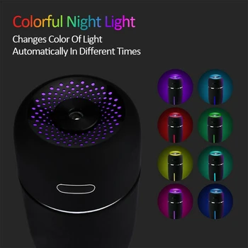 USB Mini Farverige Lys Mute Luftfugter Praktisk til Hjemmet Soveværelse Bil Air Fugtgivende og Fugtgivende Aroma Diffuser