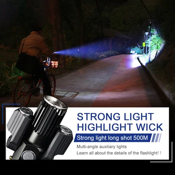 USB-Opladning Cykel Lys 4 Lys-Tilstand, Super Lyse LED-Tre Lampe Lommelygte Høj Kvalitet Vandtæt Cykel Hoved Lys